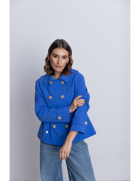 Trench Corta Cruzada Azul BMB & Co.