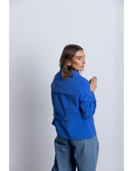 Trench Corta Cruzada Azul BMB & Co.