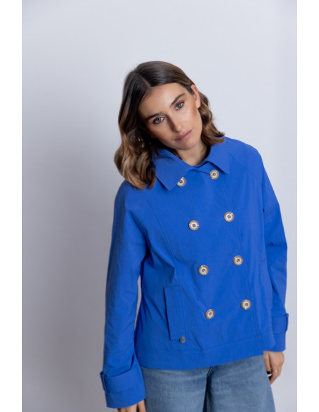 Trench Corta Cruzada Azul BMB & Co.