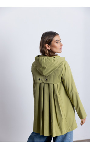 Trench Verde Plisada y Capucha BMB & Co.