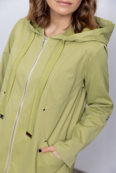 Trench Verde Plisada y Capucha BMB & Co.