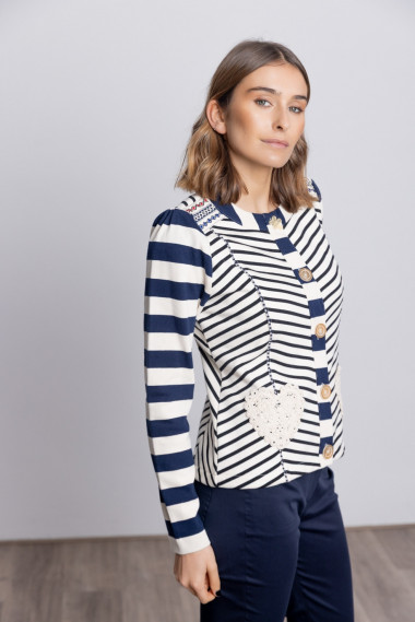 Chaqueta Entallada Marinera Con Bordados BMB & Co.