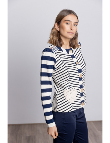 Chaqueta Entallada Marinera Con Bordados BMB & Co.