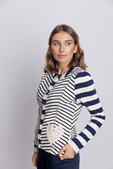 Chaqueta Entallada Marinera Con Bordados BMB & Co.