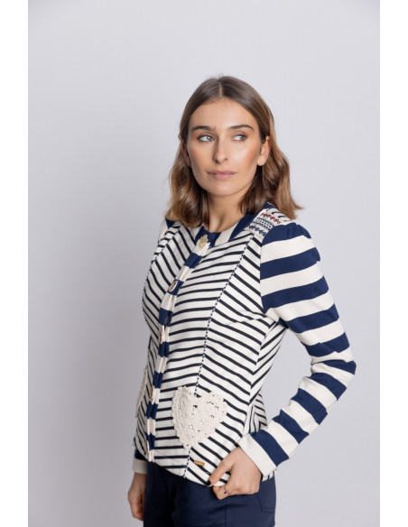 Chaqueta Entallada Marinera Con Bordados BMB & Co.