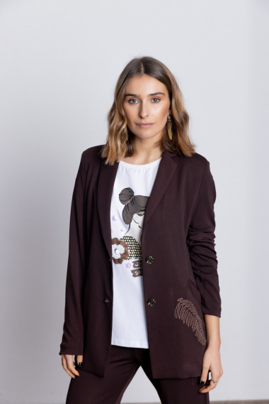 Blazer Fluida Marrón Chocolate BMB & Co.