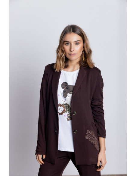 Blazer Fluida Marrón Chocolate BMB & Co.