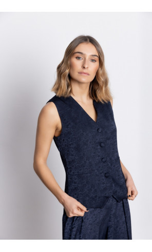 Chaleco Marino Jacquard Flores BMB & Co.