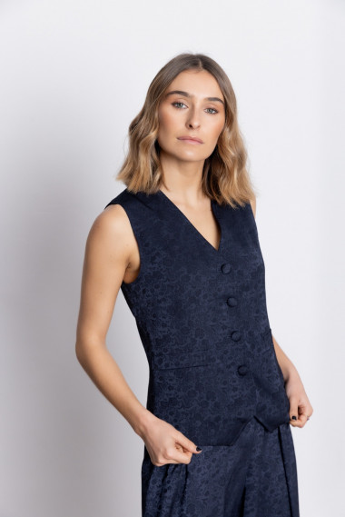 Chaleco Marino Jacquard Flores BMB & Co.