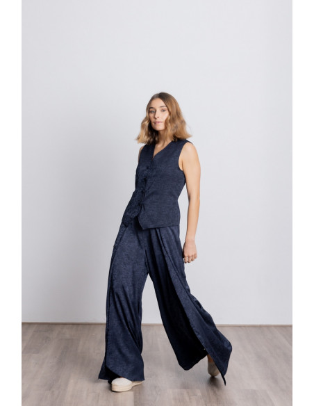 Chaleco Marino Jacquard Flores BMB & Co.