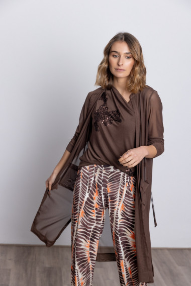 Chaqueta Larga Tul Chocolate BMB & Co.