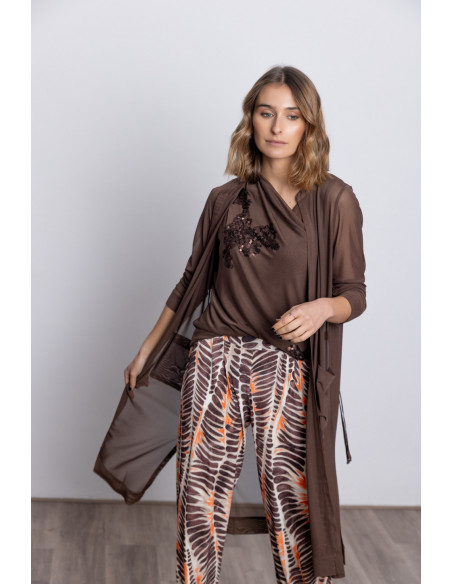 Chaqueta Larga Tul Chocolate BMB & Co.