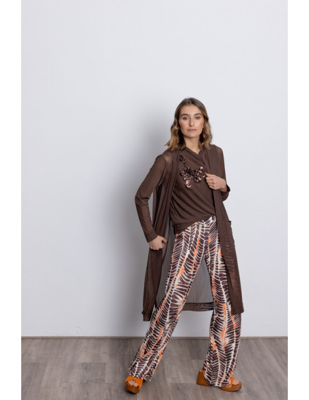 Chaqueta Larga Tul Chocolate BMB & Co.