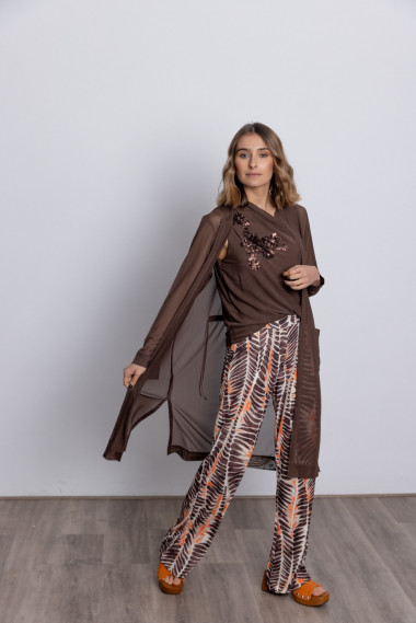 Chaqueta Larga Tul Chocolate BMB & Co.