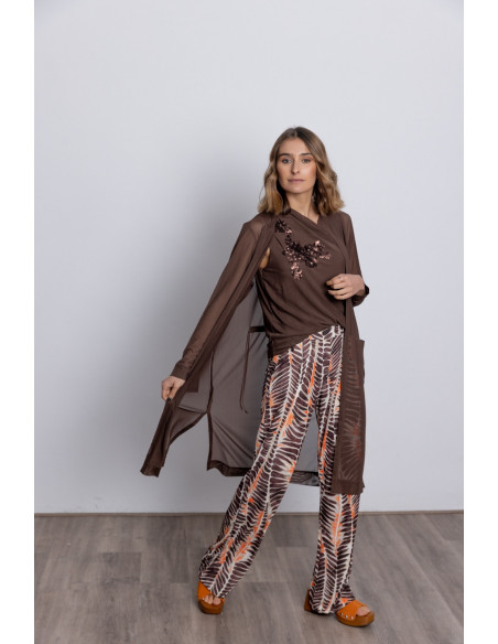 Chaqueta Larga Tul Chocolate BMB & Co.