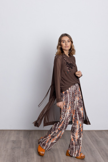 Chaqueta Larga Tul Chocolate BMB & Co.