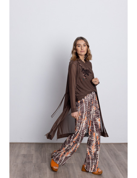 Chaqueta Larga Tul Chocolate BMB & Co.