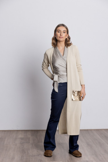 Chaqueta Larga Algodón Con Lentejuelas BMB & Co.