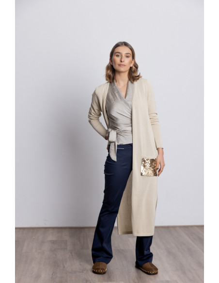 Chaqueta Larga Algodón Con Lentejuelas BMB & Co.