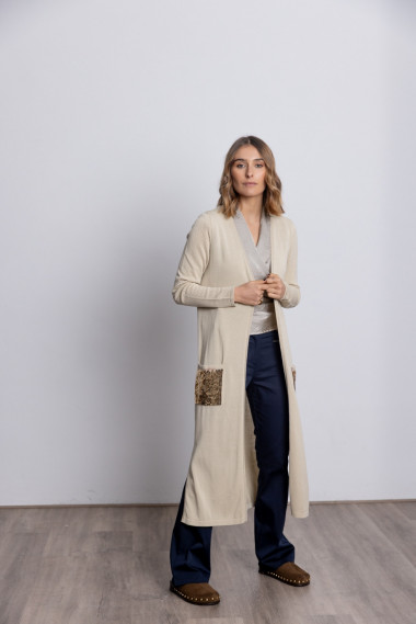 Chaqueta Larga Algodón Con Lentejuelas BMB & Co.