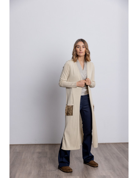 Chaqueta Larga Algodón Con Lentejuelas BMB & Co.