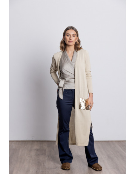 Chaqueta Larga Algodón Con Lentejuelas BMB & Co.