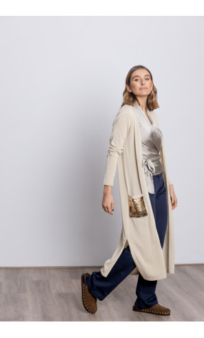 Chaqueta Larga Algodón Con Lentejuelas BMB & Co.