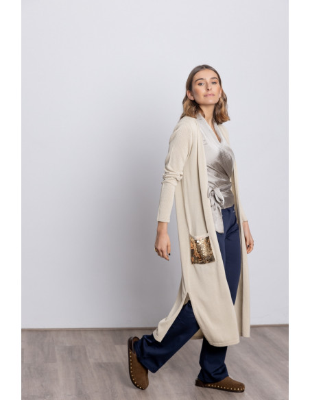 Chaqueta Larga Algodón Con Lentejuelas BMB & Co.