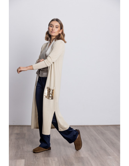 Chaqueta Larga Algodón Con Lentejuelas BMB & Co.