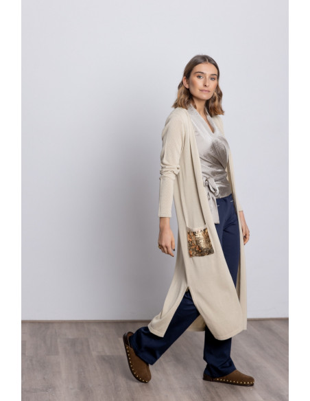 Chaqueta Larga Algodón Con Lentejuelas BMB & Co.