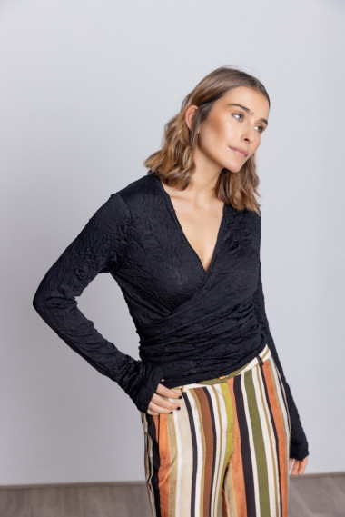 Bolero Negro Punto Stropicciato BMB & Co.