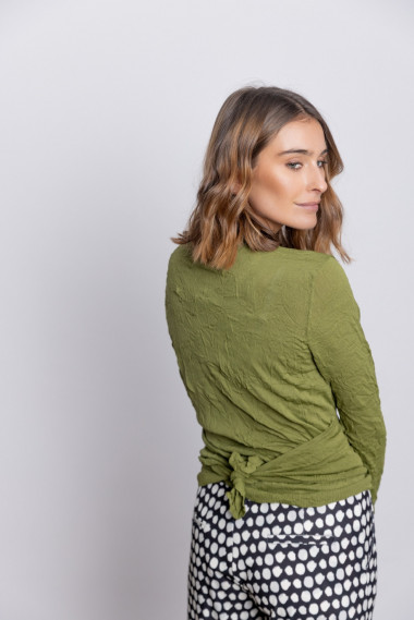 Bolero Kaki Punto Stropicciato BMB & Co.