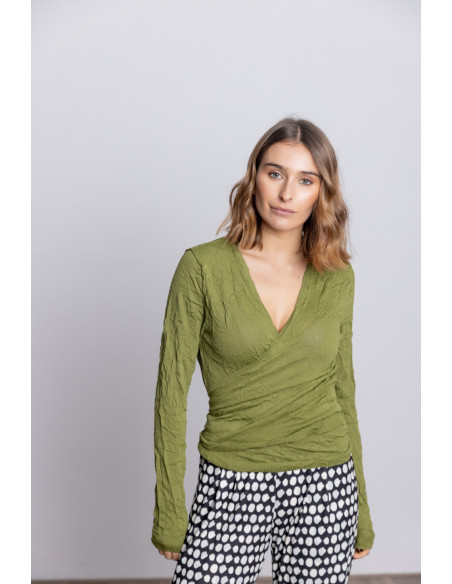 Bolero Kaki Punto Stropicciato BMB & Co.