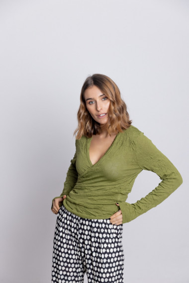 Bolero Kaki Punto Stropicciato BMB & Co.