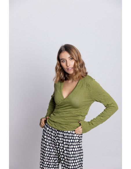 Bolero Kaki Punto Stropicciato BMB & Co.