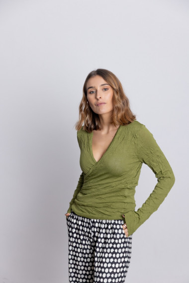 Bolero Kaki Punto Stropicciato BMB & Co.