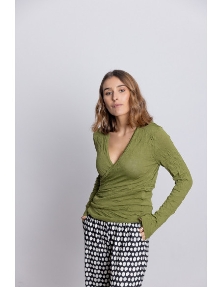 Bolero Kaki Punto Stropicciato BMB & Co.