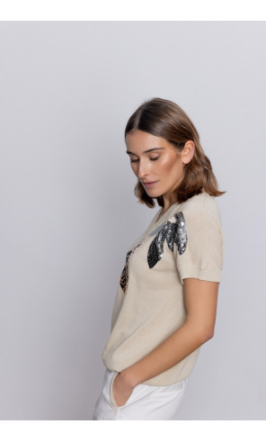 Jersey Algodón Con Lentejuelas