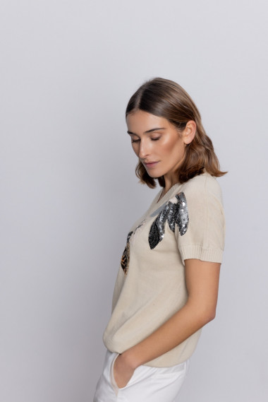 Jersey Algodón Con Lentejuelas