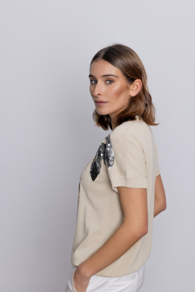 Jersey Algodón Con Lentejuelas