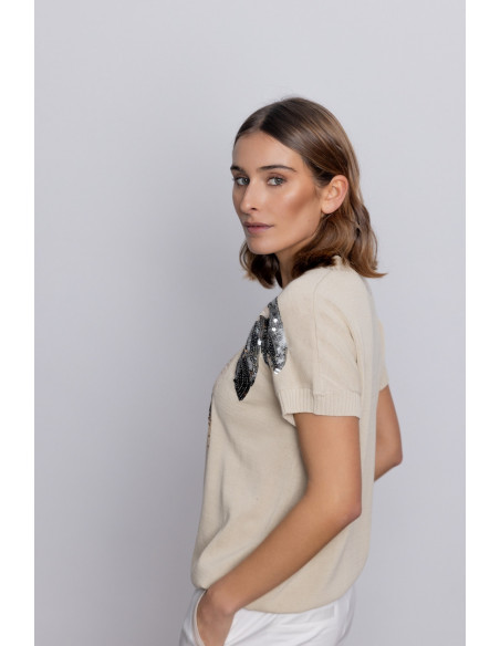 Jersey Algodón Con Lentejuelas