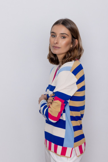 Jersey Escote en Pico Multi Rayas BMB & Co.