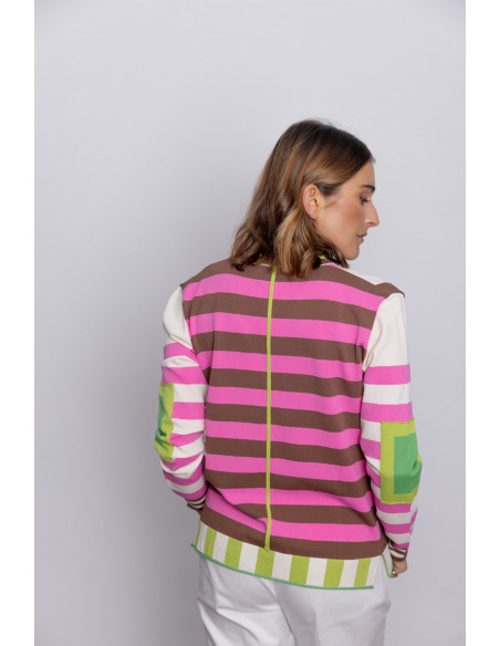 Jersey Escote en Pico Multi Rayas BMB & Co.