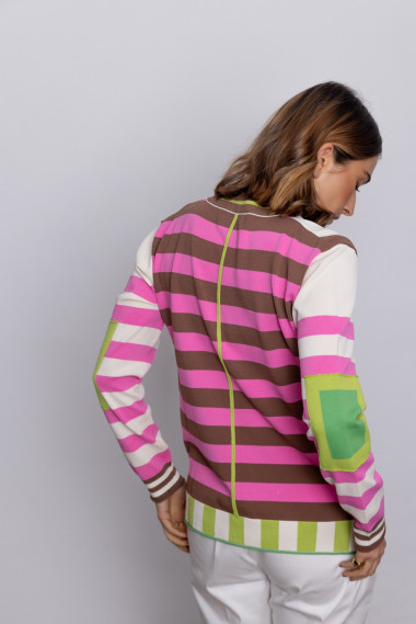 Jersey Escote en Pico Multi Rayas BMB & Co.