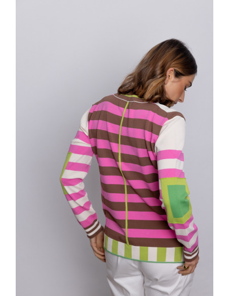 Jersey Escote en Pico Multi Rayas BMB & Co.