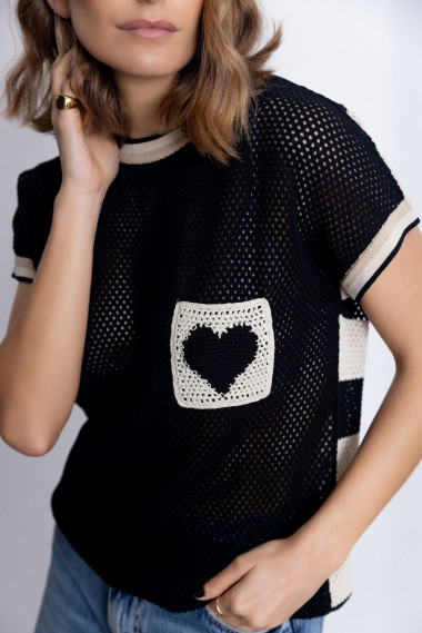 Jersey Bicolor de Algodón con Calados BMB & Co.