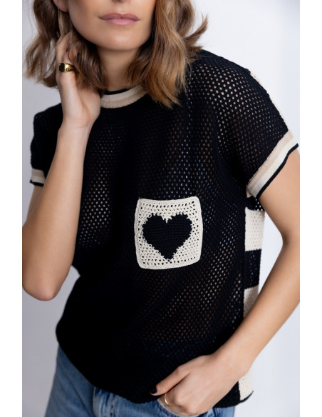 Jersey Bicolor de Algodón con Calados BMB & Co.