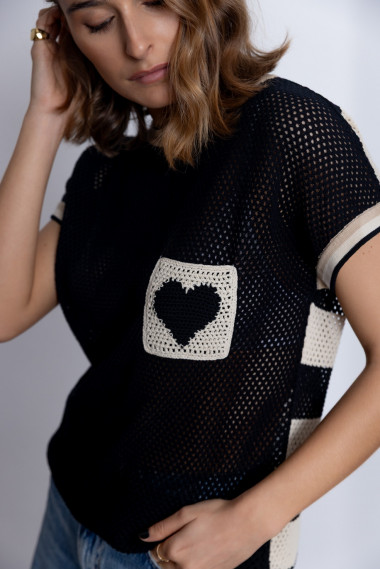 Jersey Bicolor de Algodón con Calados BMB & Co.