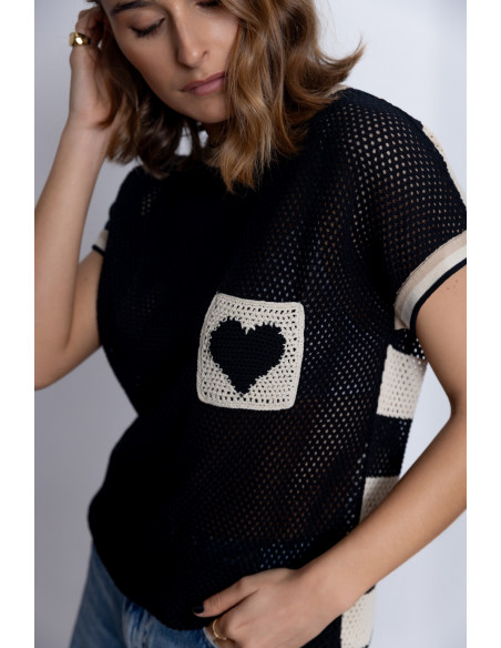 Jersey Bicolor de Algodón con Calados BMB & Co.