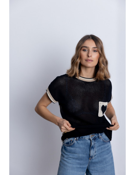 Jersey Bicolor de Algodón con Calados BMB & Co.